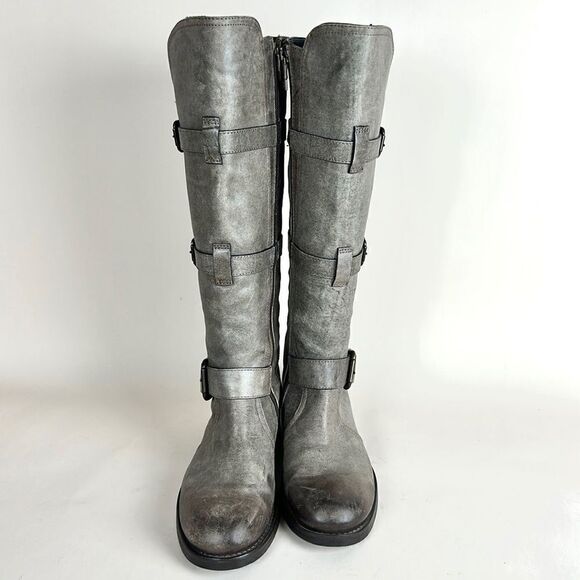 Alberto Fermani Camelot Tortaria Boots Leather Knee High Buckles 38 US 6,5 - Picture 2 of 16